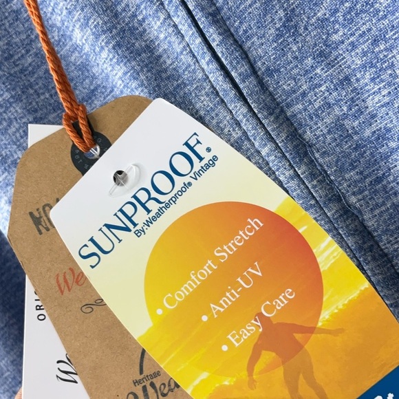 Original Weatherproof Vintage Sun Proof Blue Zip Up Hoodie Size M - Picture 6 of 13